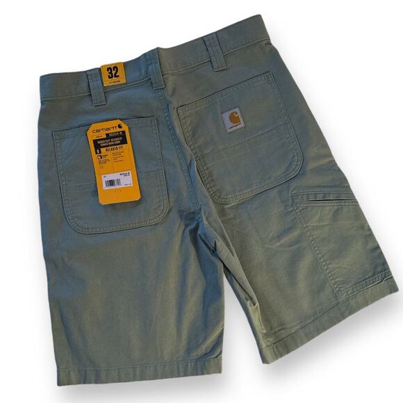 CARHARTT Men's Rugged Flex Relaxed Fit Canvas Work Short Sz 32 Olive Green - Picture 4 of 8